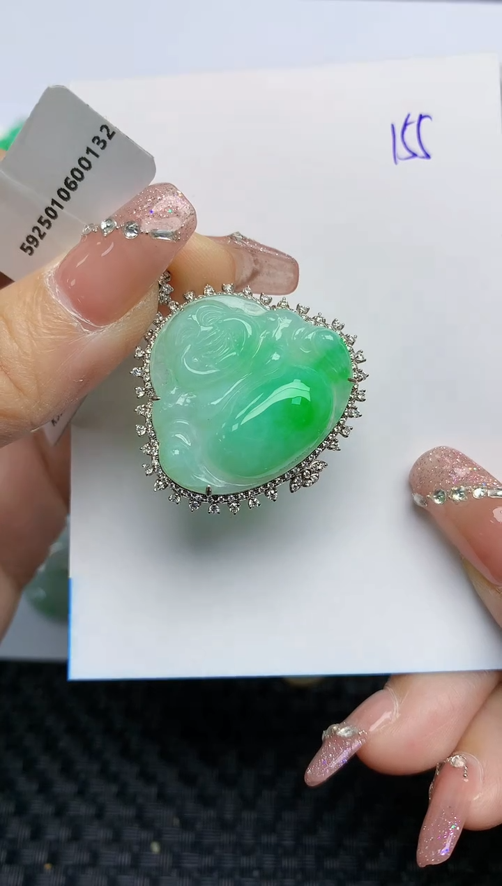 【闪购商品】翡翠颈饰18K金镶嵌天然A货翡翠 155