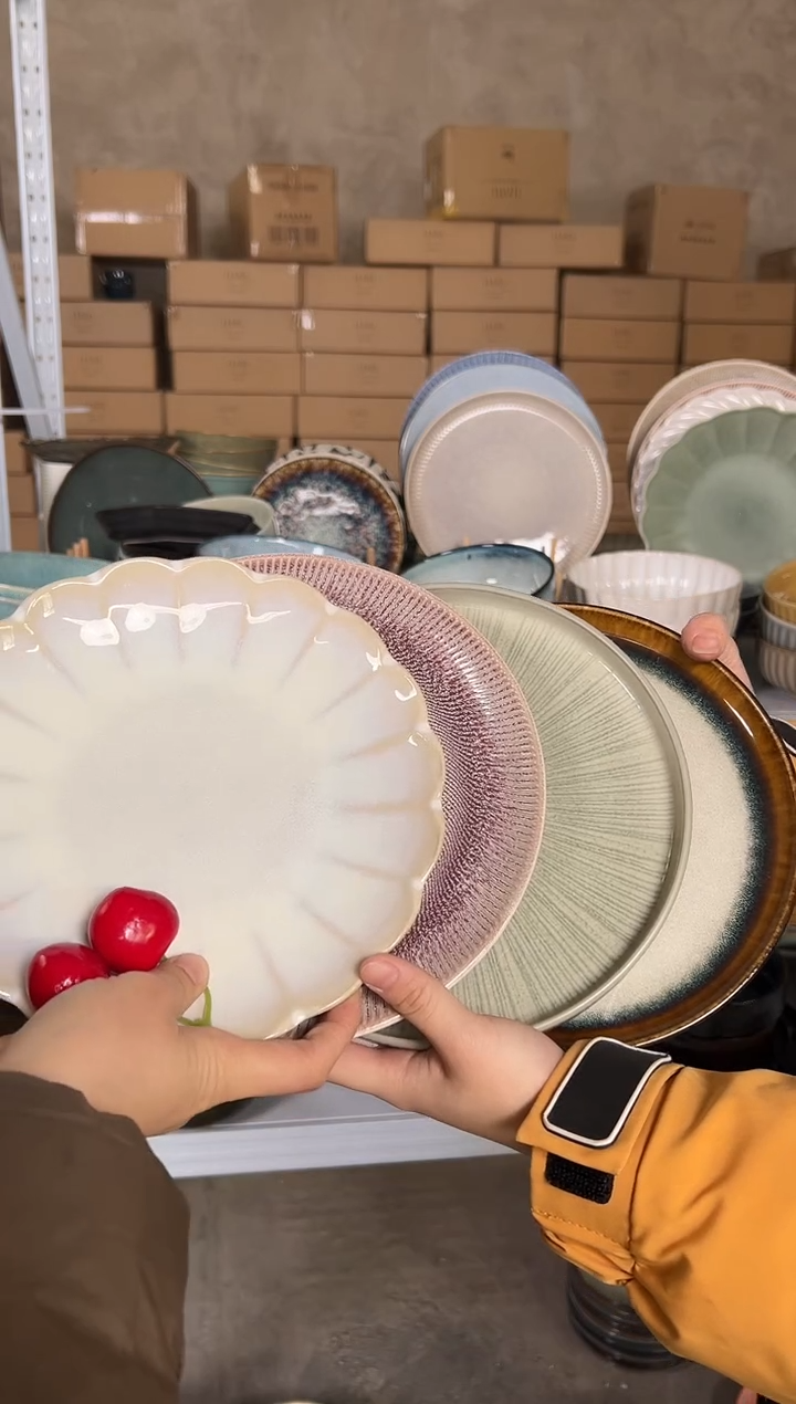 陶瓷外贸尾货瑕疵满20包邮X4 小盘8英寸