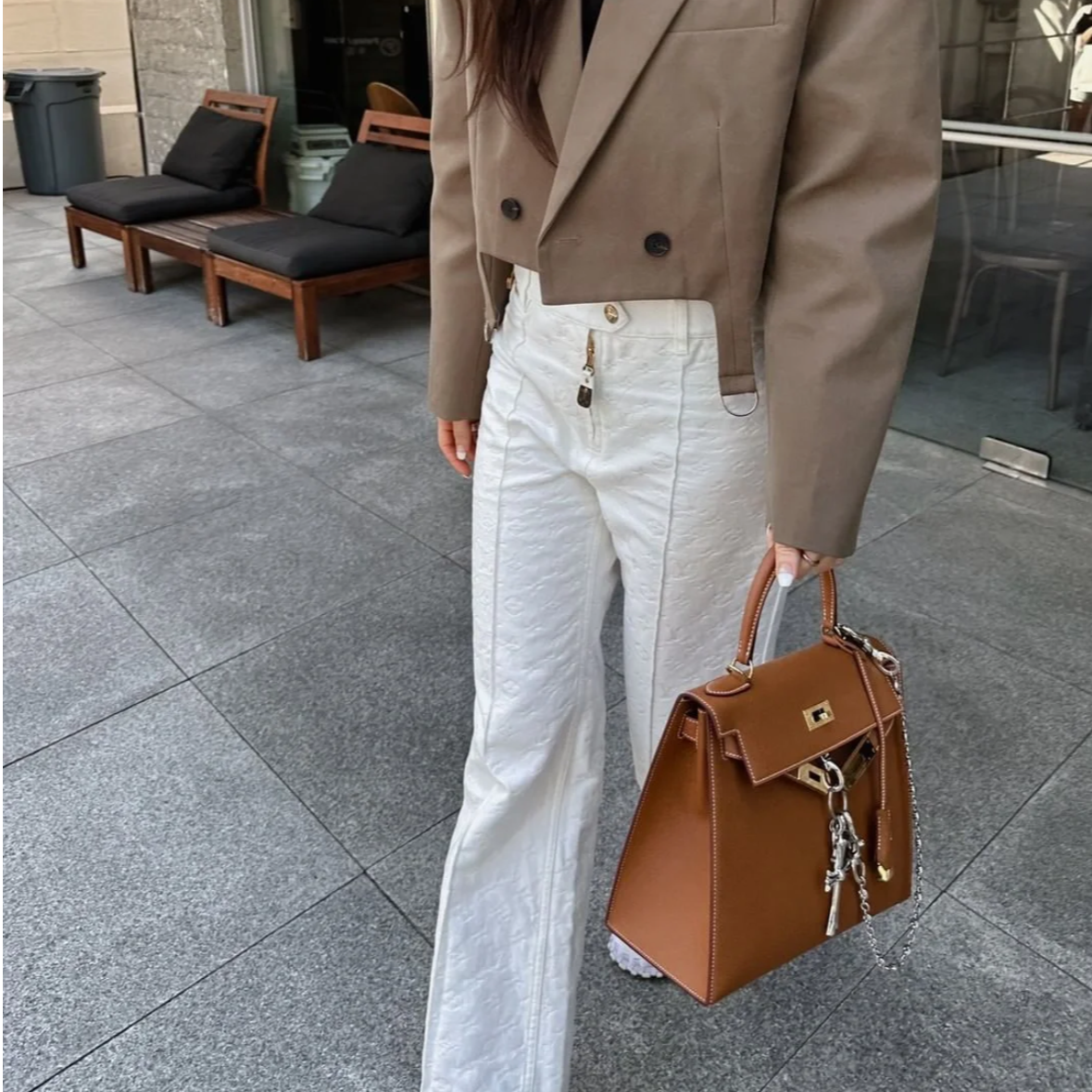 99新 LouisVuitton/路易威登 lv白色牛仔裤40码 P205640506