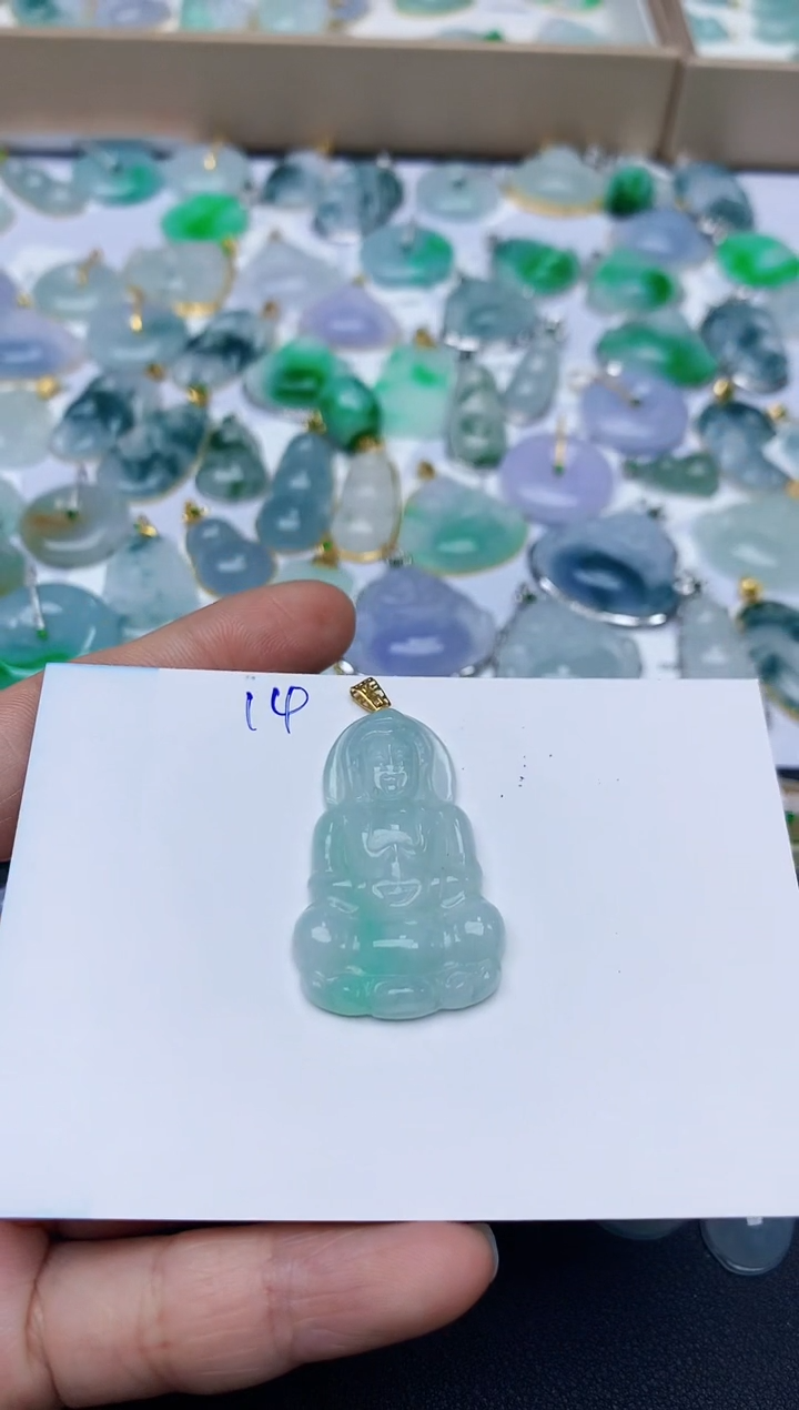 【闪购商品】翡翠颈饰18K金镶嵌天然翡翠A货