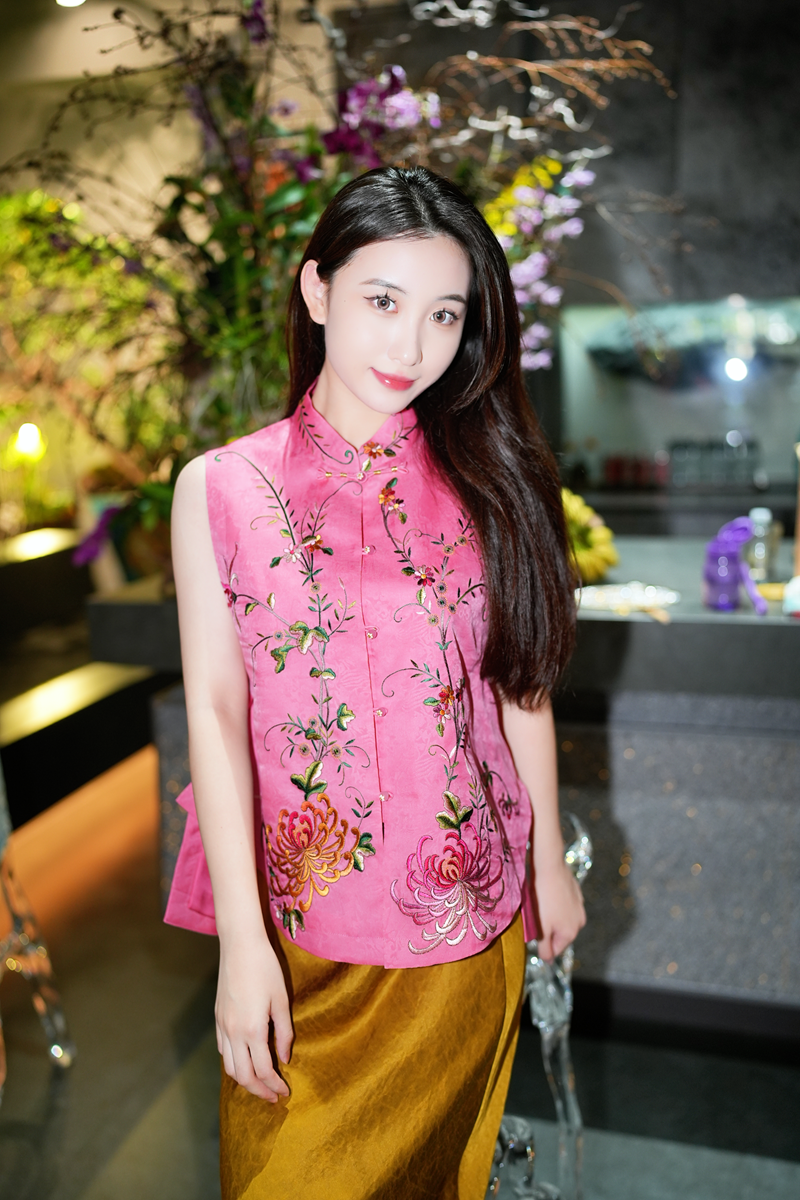 蓝大【斲玉】新中式国风桑蚕丝马甲7952