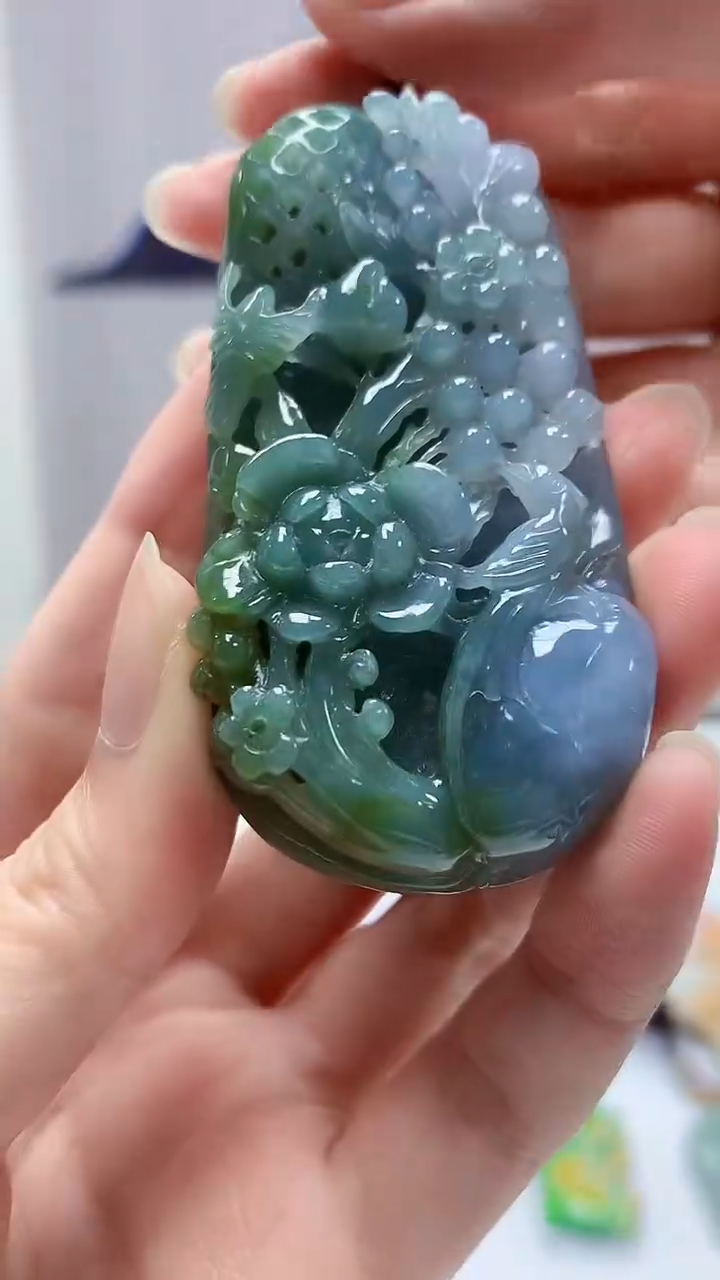 定制翡翠未镶嵌5152zm-毛货挂件喜上眉梢90