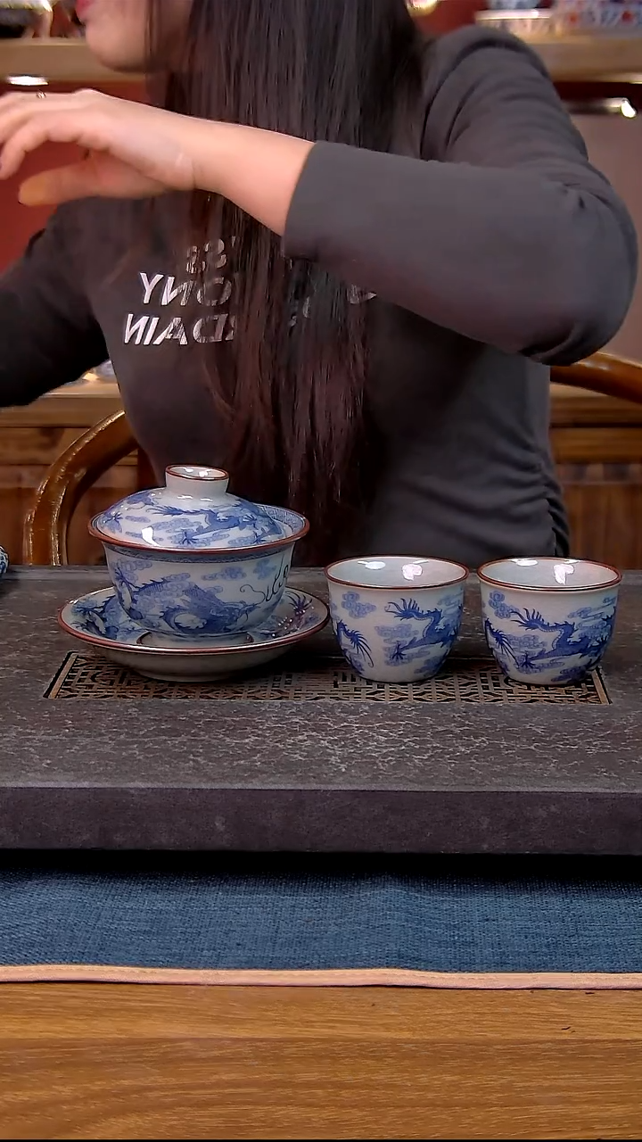 简装家用款3件套 老陶泥开片纹陶瓷茶具