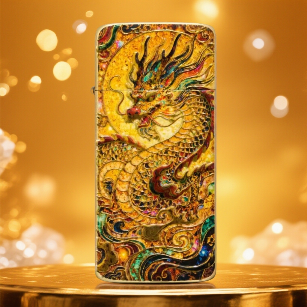 典藏版 龙凤呈祥鸾金超薄防风煤油机