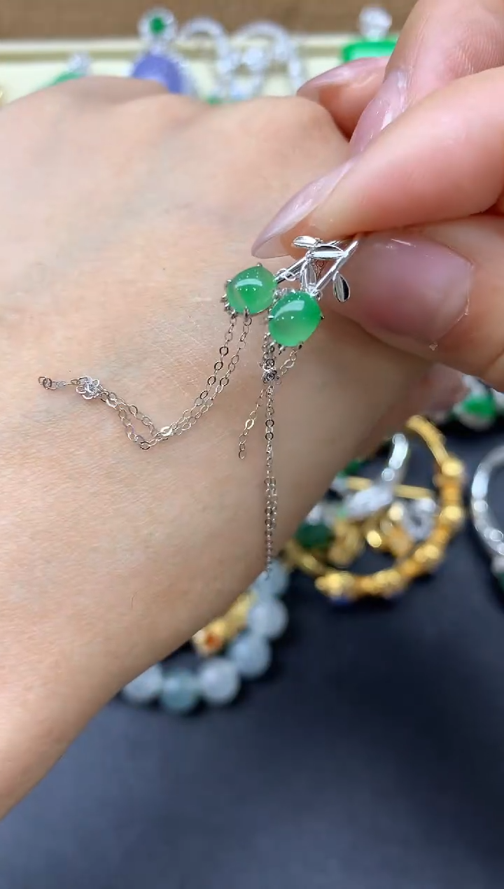 【闪购商品】翡翠耳饰18K金镶嵌307-中国好珍宝