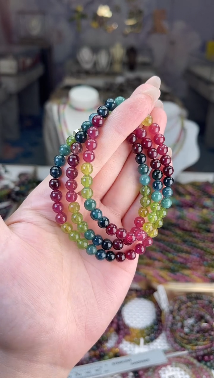 /未镶嵌碧玺6mm+碧玺多圈多样性发货