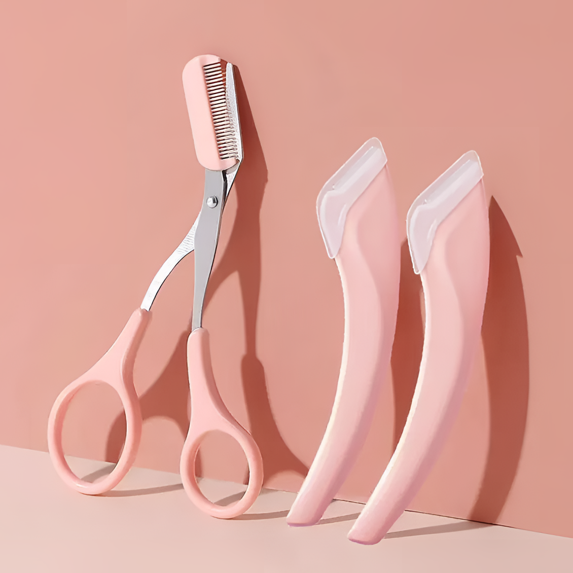 修眉刀带梳子修眉毛剪刀神器初学者安全型防刮刮眉刀剃眉修眉工具