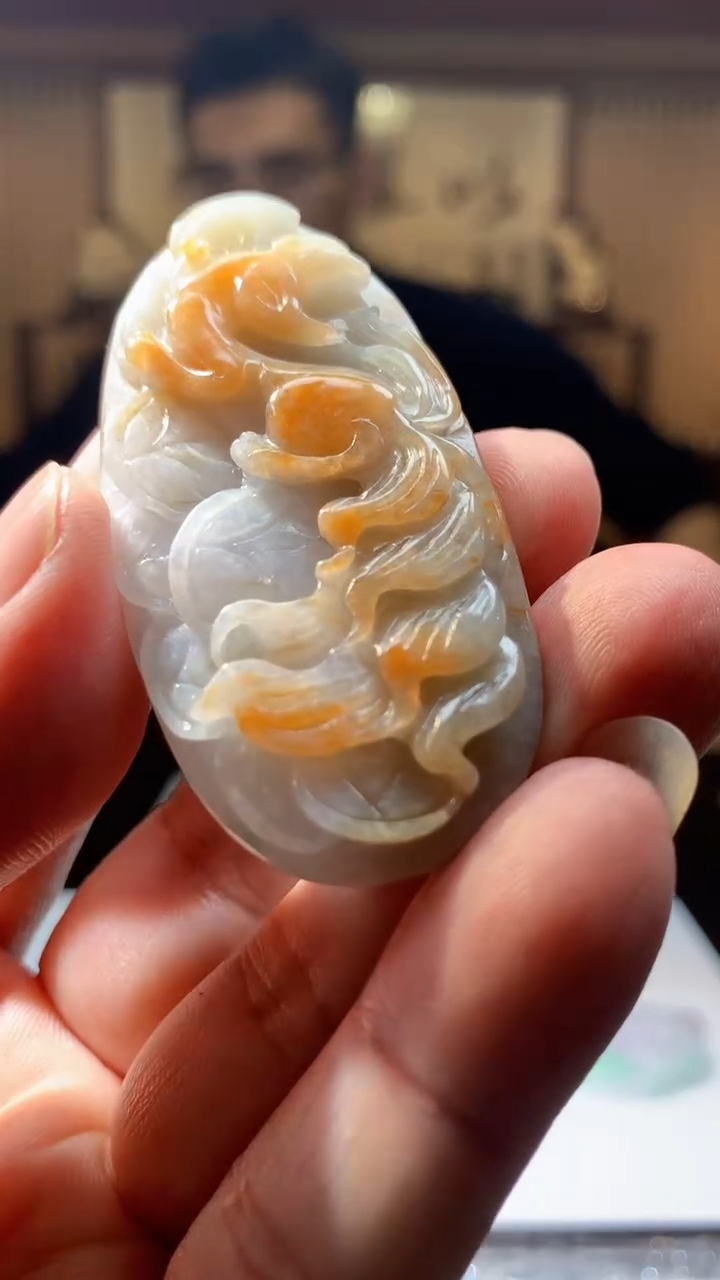 【闪购商品】定制翡翠未镶嵌1085hn-毛货挂件14