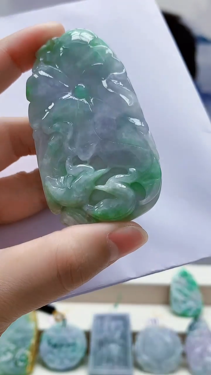 未镶嵌定制翡翠5176lr-毛货挂件49