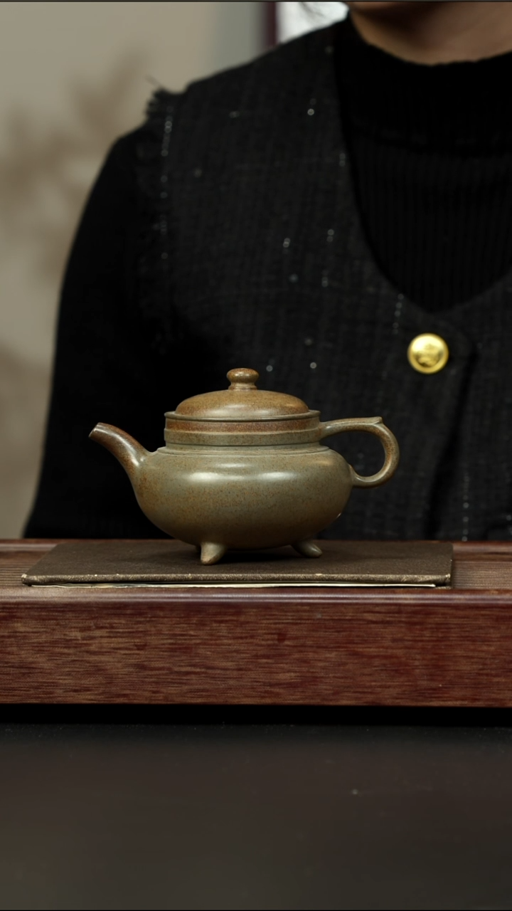 茶壶紫砂蟹壳青柴烧 古卣傲雪