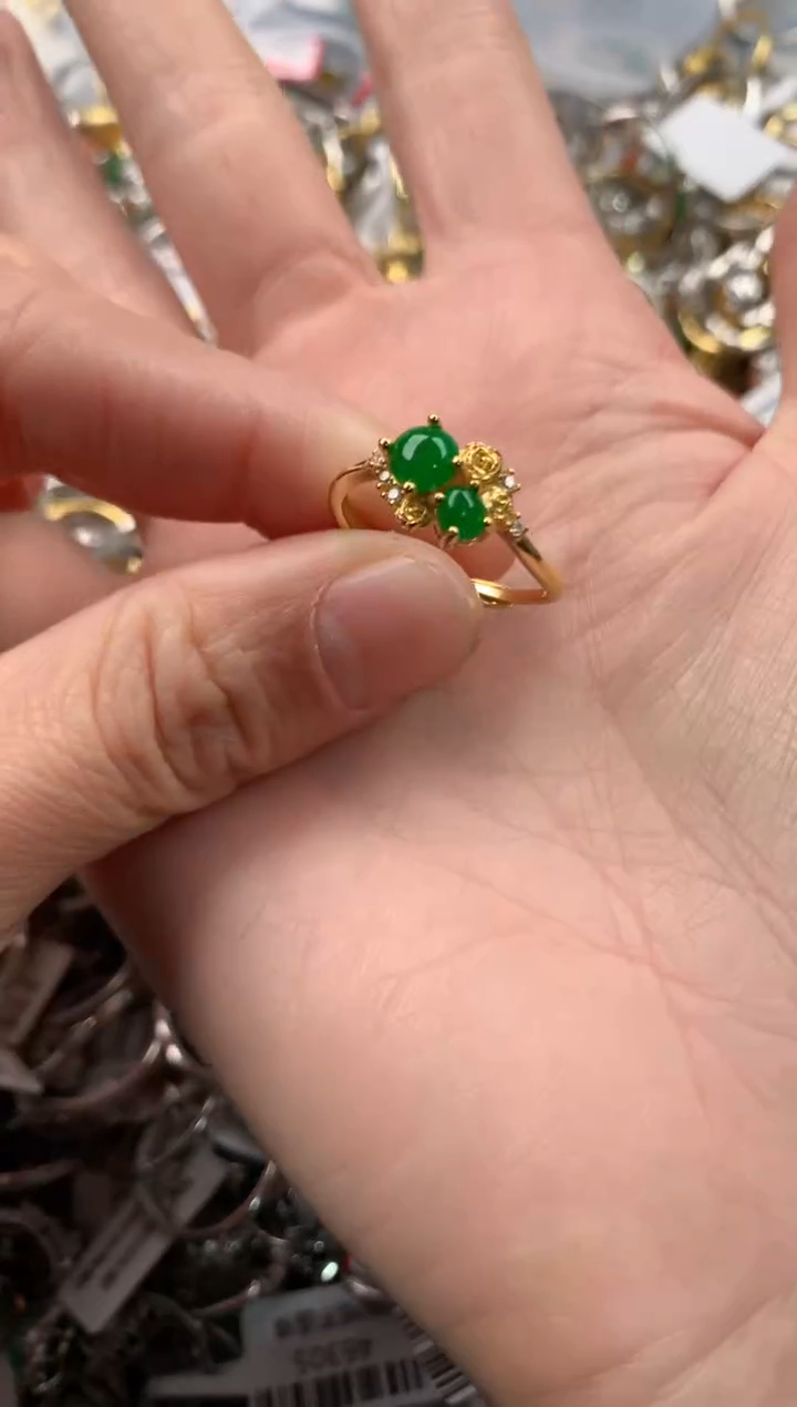 银S925镶嵌戒指翡翠777     3