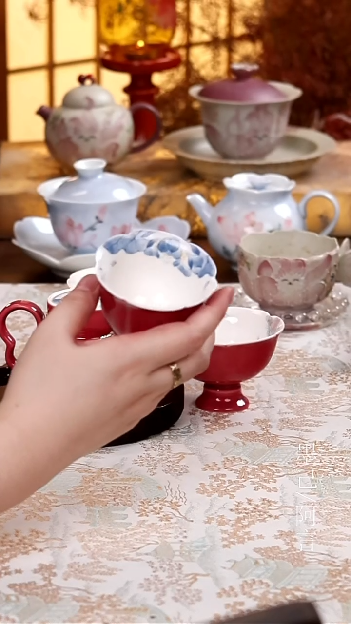 胭脂红茶杯                    