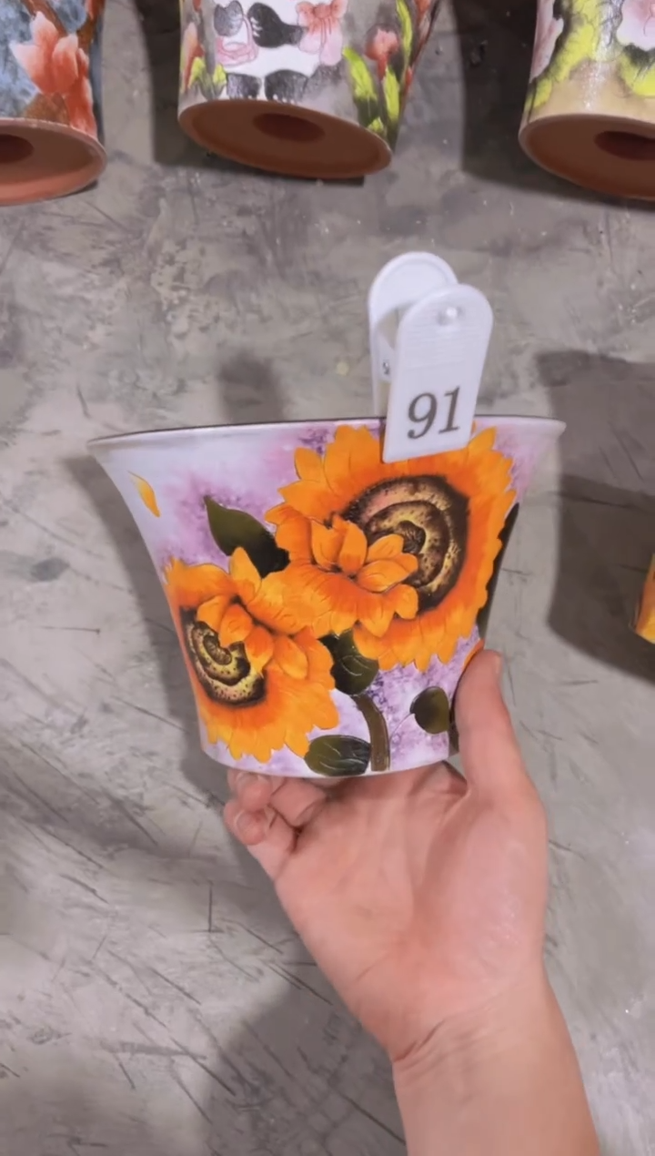 摆件91陶花岛花盆罐—手工痕迹默认，大小会有1-2公分误差