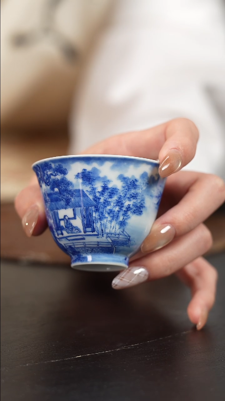 【闪购商品】杯恒垣山房青花对竹