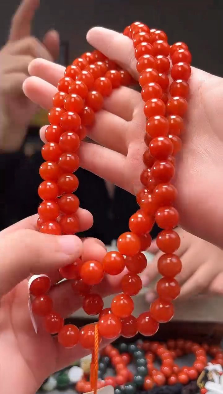 颈饰未镶嵌南红玛瑙三***舍长链