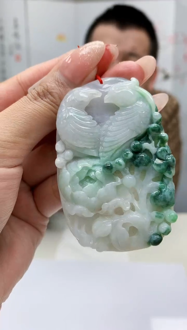 【闪购商品】定制翡翠未镶嵌4812MM-毛货挂件18