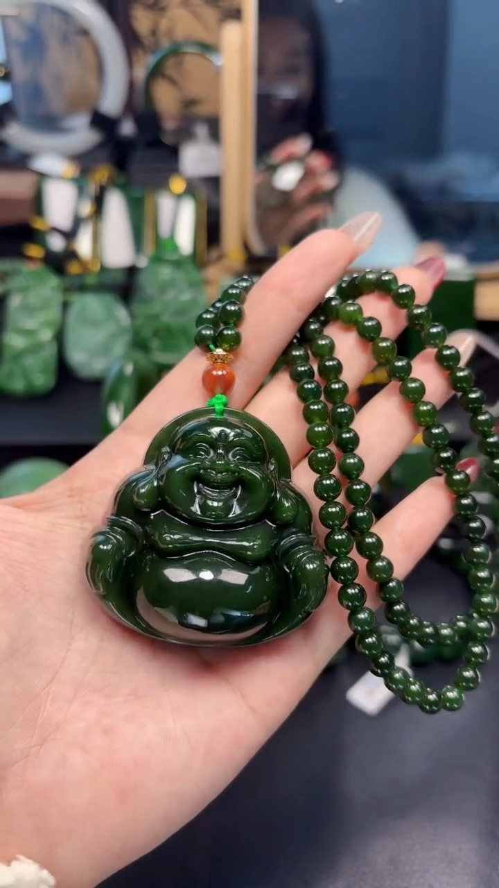 【闪购商品】和田玉（碧玉）吊坠(赠链)未镶嵌1
