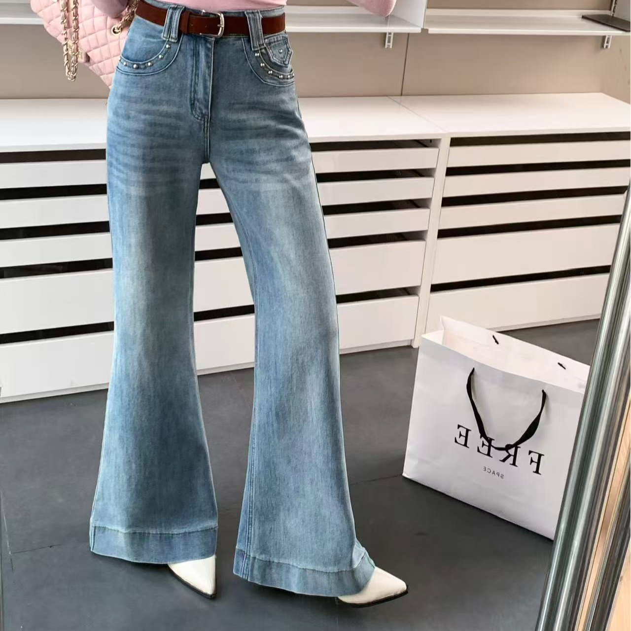 J小码裤长103    3200【月牙弯弯】弹力阔腿裤