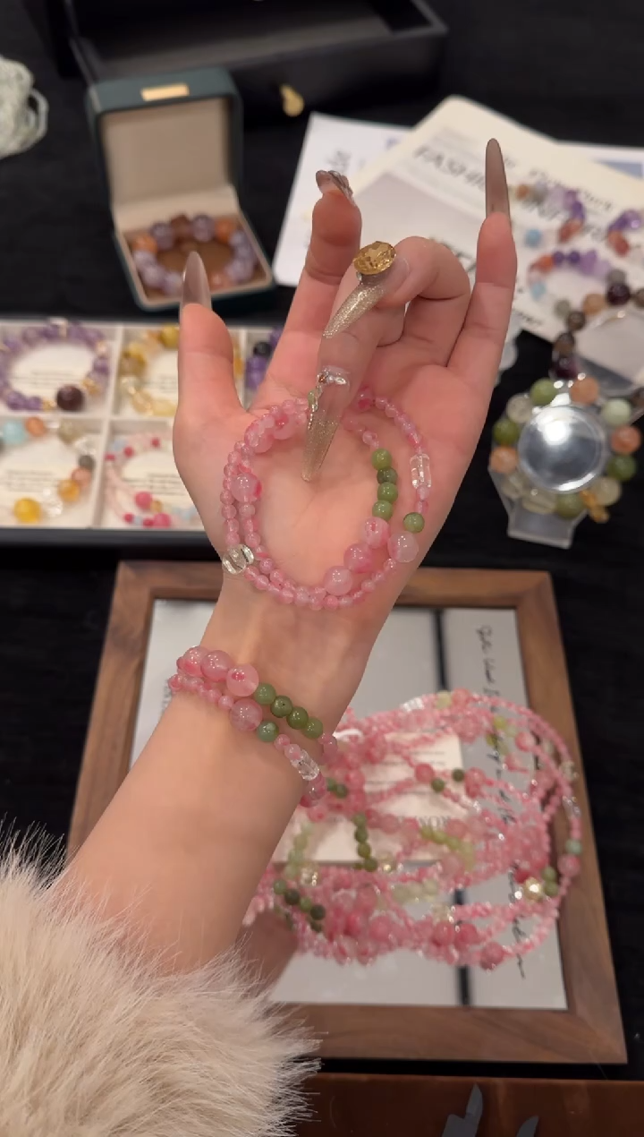 未镶嵌手链水晶蔷薇双圈x3399