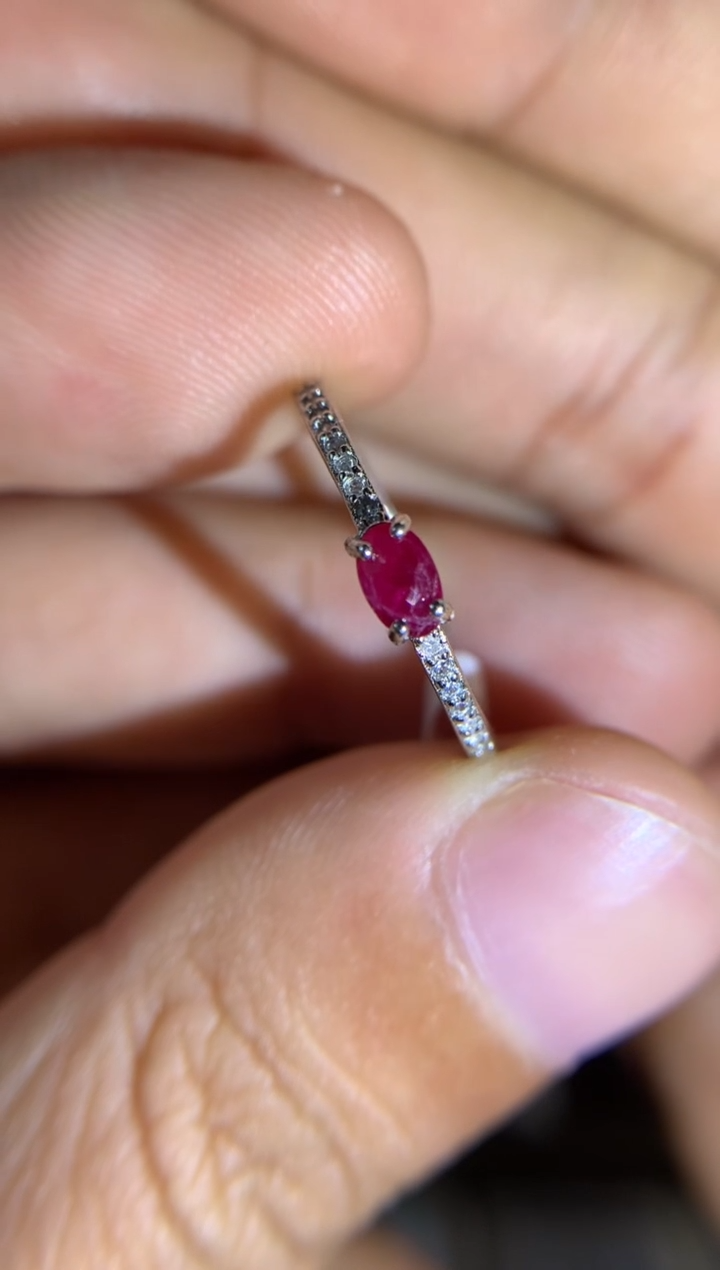 【闪购商品】红宝石戒指银S925镶嵌活口