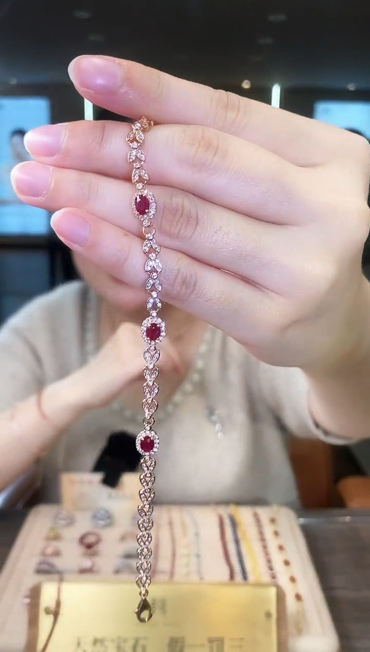 【闪购商品】红宝石手链银S925镶嵌09