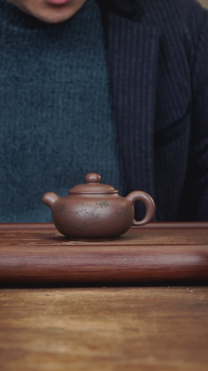 【闪购商品】紫砂茶壶160ml 省大师范小君作品 紫泥 