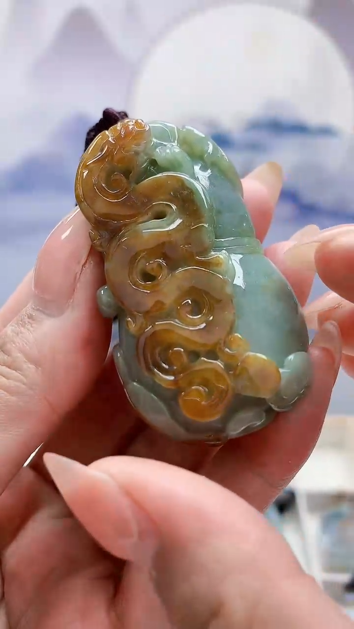 未镶嵌定制翡翠5028MM-毛货挂件78