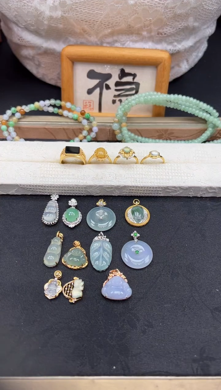 【闪购商品】翡翠吊坠(不含链)18K金镶嵌勿拍