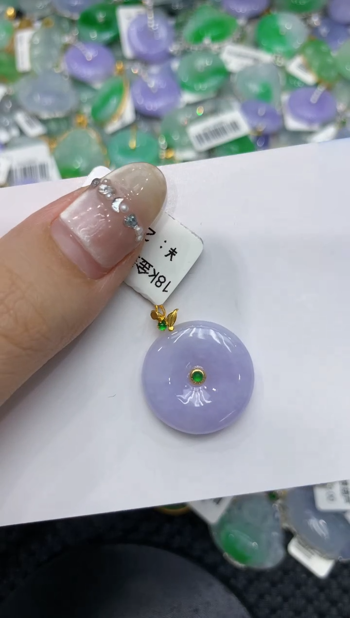 【闪购商品】翡翠颈饰18K金镶嵌222222222