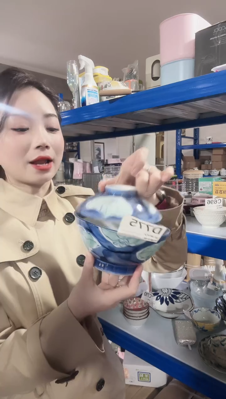 瓷片 全新高端瓷器16cm盖碗D775