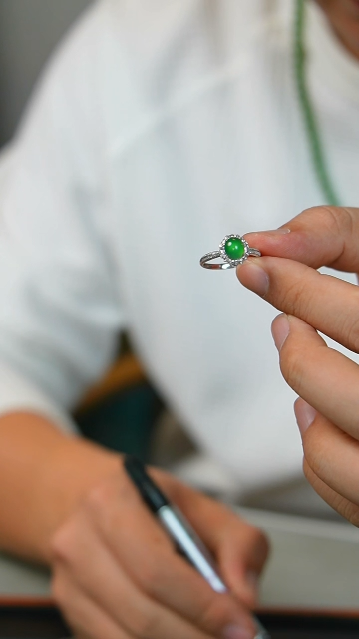 【闪购商品】翡翠戒指18K金镶嵌20号-戒指/GG/1