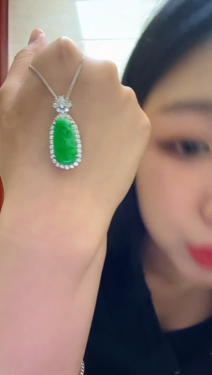 【闪购商品】翡翠吊坠(不含链)银S925镶嵌吊坠