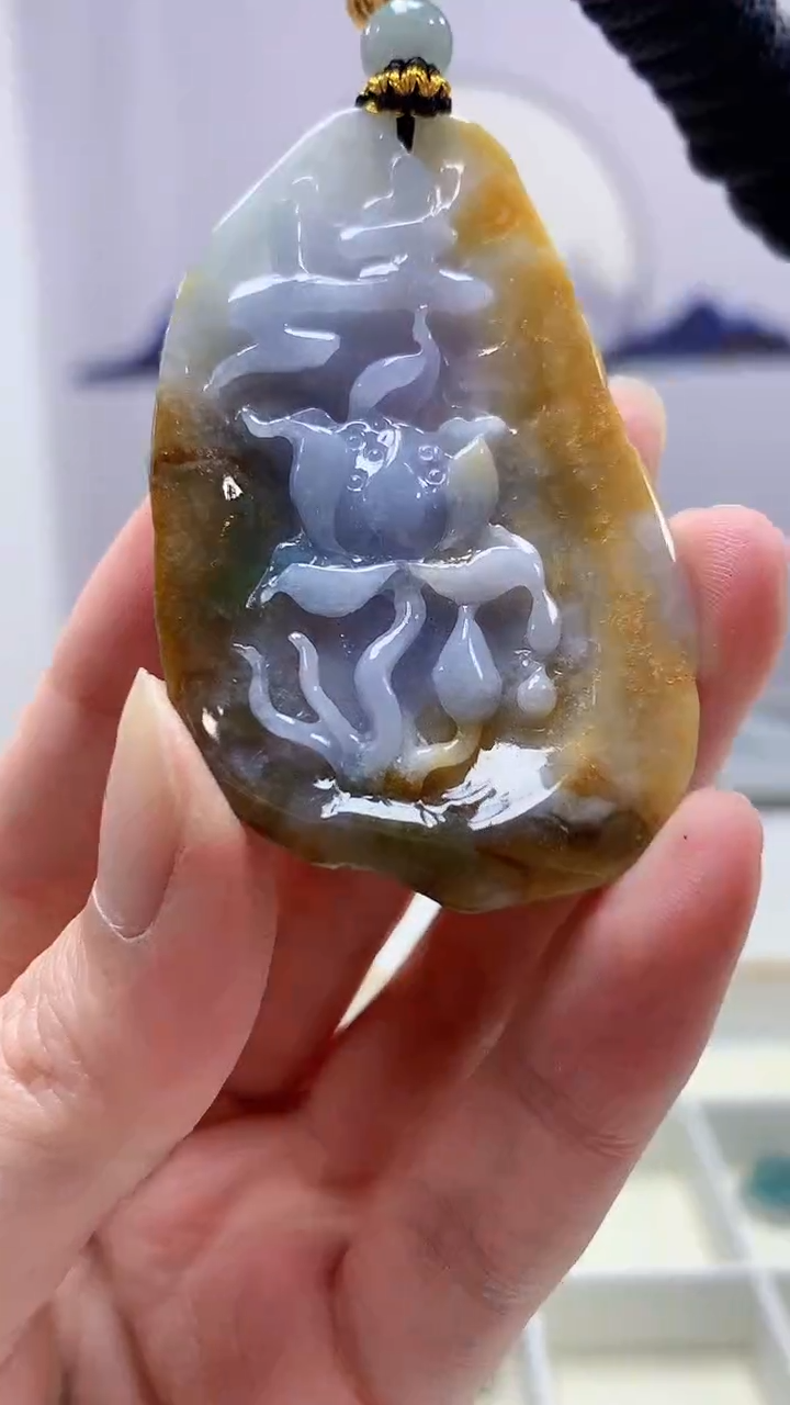 【闪购商品】定制翡翠未镶嵌5028zm-毛货挂件169虎牌