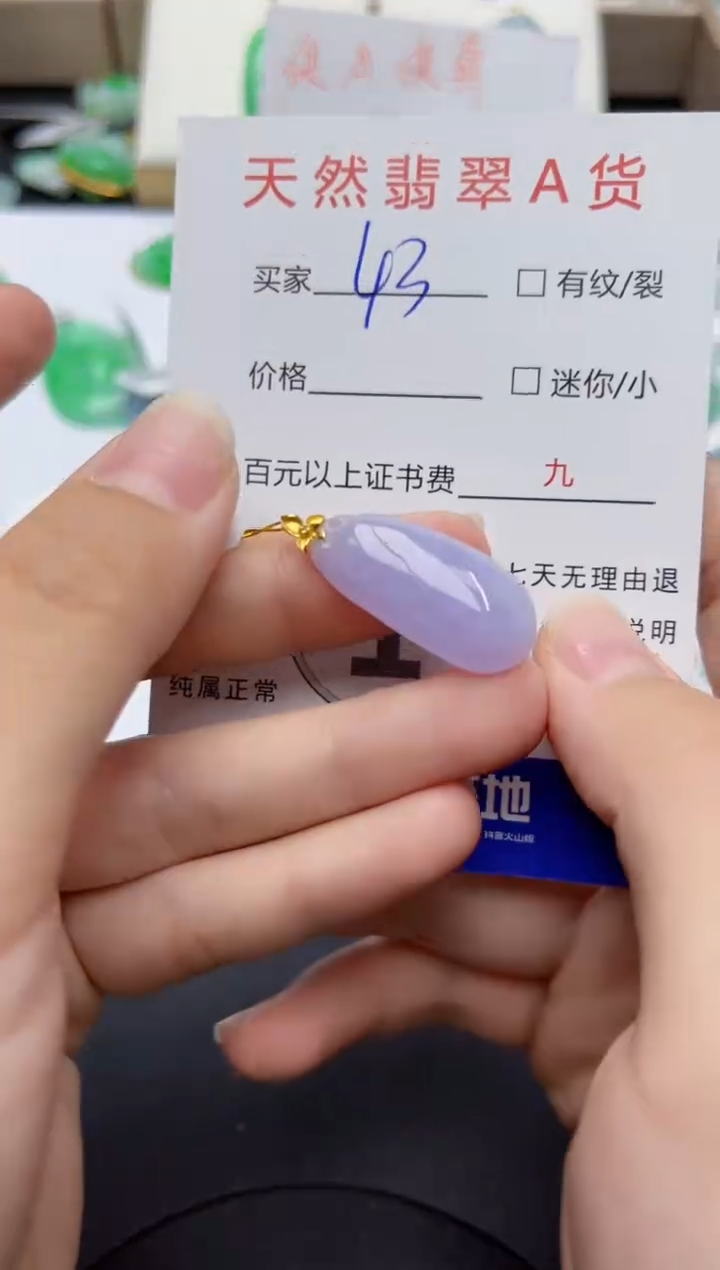 翡翠18K金镶嵌颈饰天然缅甸A货翡翠