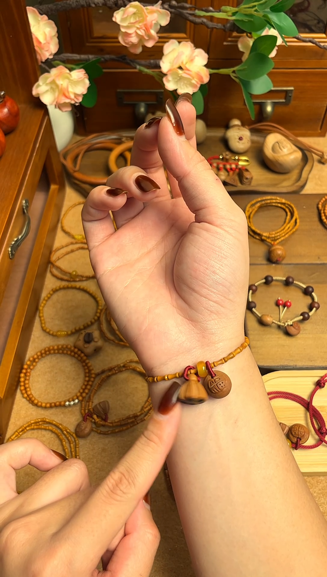 桃核竹节单圈好运莲莲    一物一拍