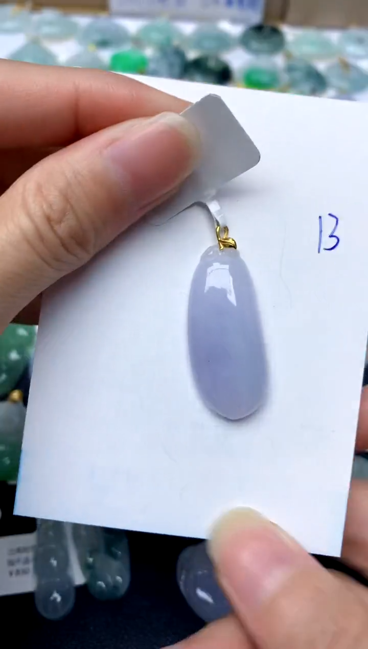 【闪购商品】翡翠颈饰18K金镶嵌13天然A货翡翠