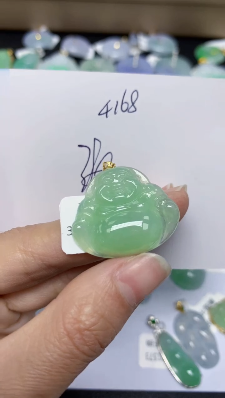 【闪购商品】翡翠颈饰18K金镶嵌 天然翡翠A货