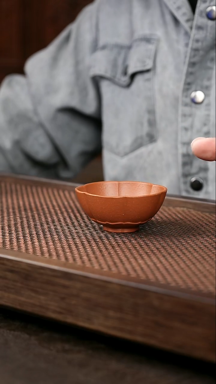 茶杯紫砂红降坡梵莲杯