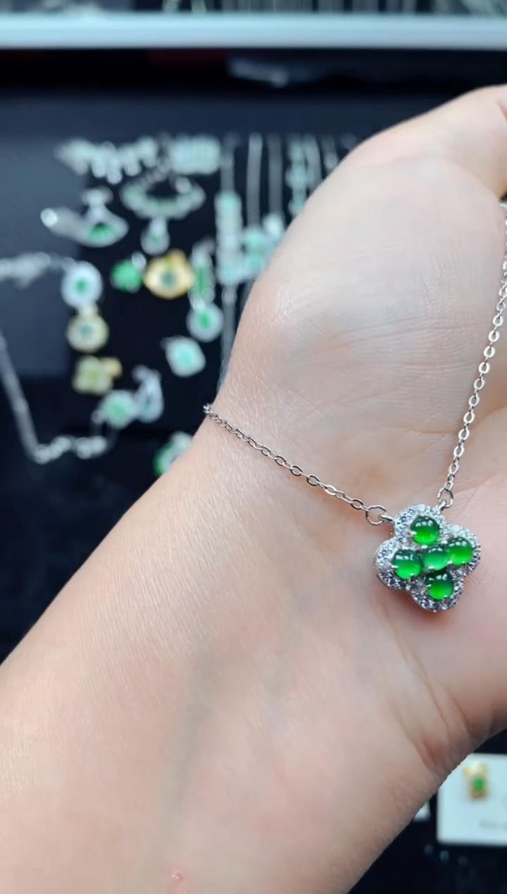 【闪购商品】翡翠颈饰银S925镶嵌8031