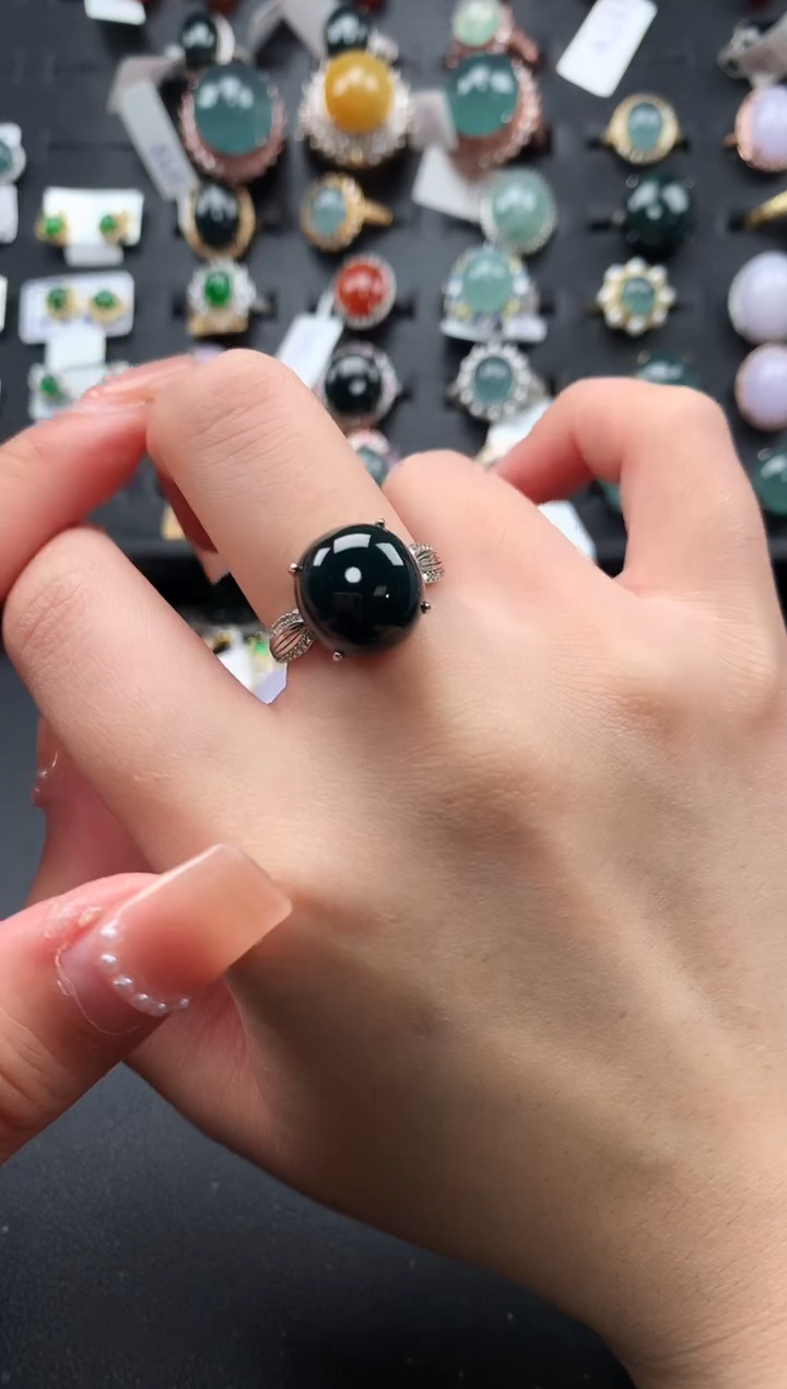 【闪购商品】翡翠戒指银S925镶嵌521414