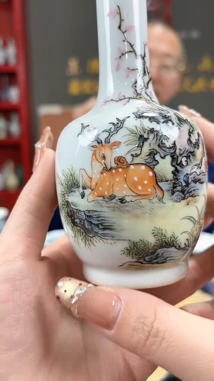 【闪购商品】官窑瓷画院659官窑瓷画院九色鹿摇铃樽