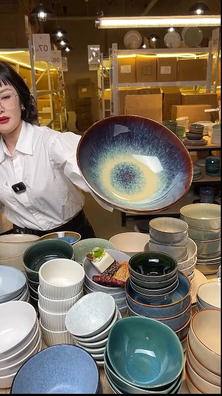 瓷232外贸尾货窑变釉下彩默认微瑕