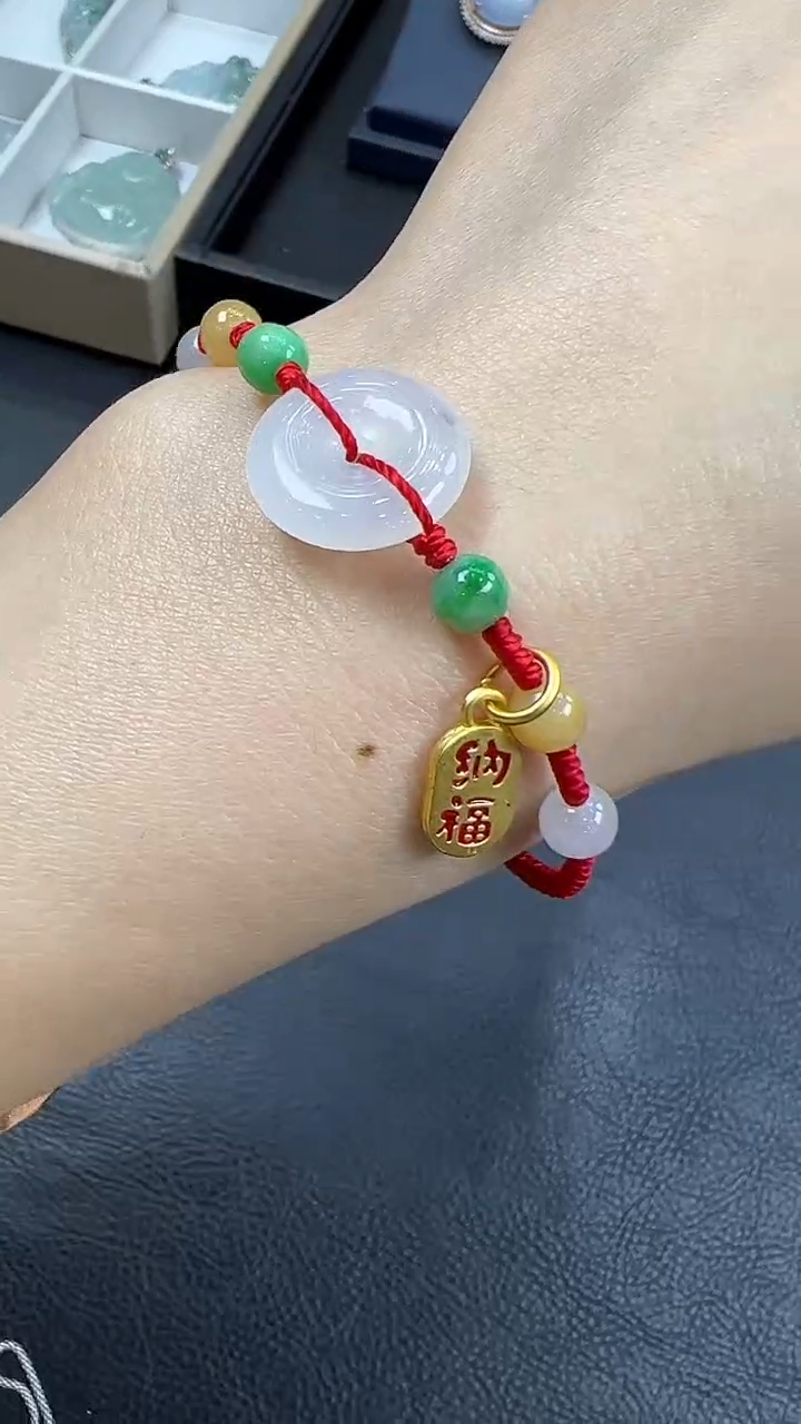 【闪购商品】翡翠挂件未镶嵌平安扣手绳