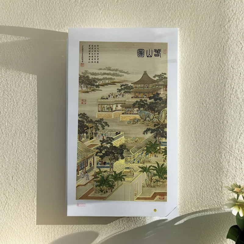 【宫彩手绘描金】春山图 ——胡墨-手绘国画