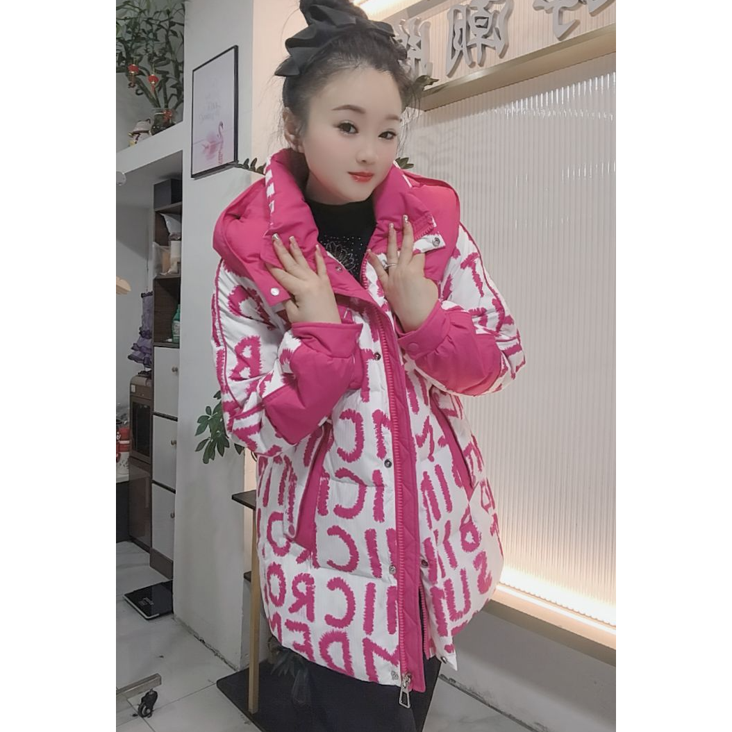【婉婷潮牌】25515羽绒服连帽保暖冬季女装时尚休闲宽松百搭70长