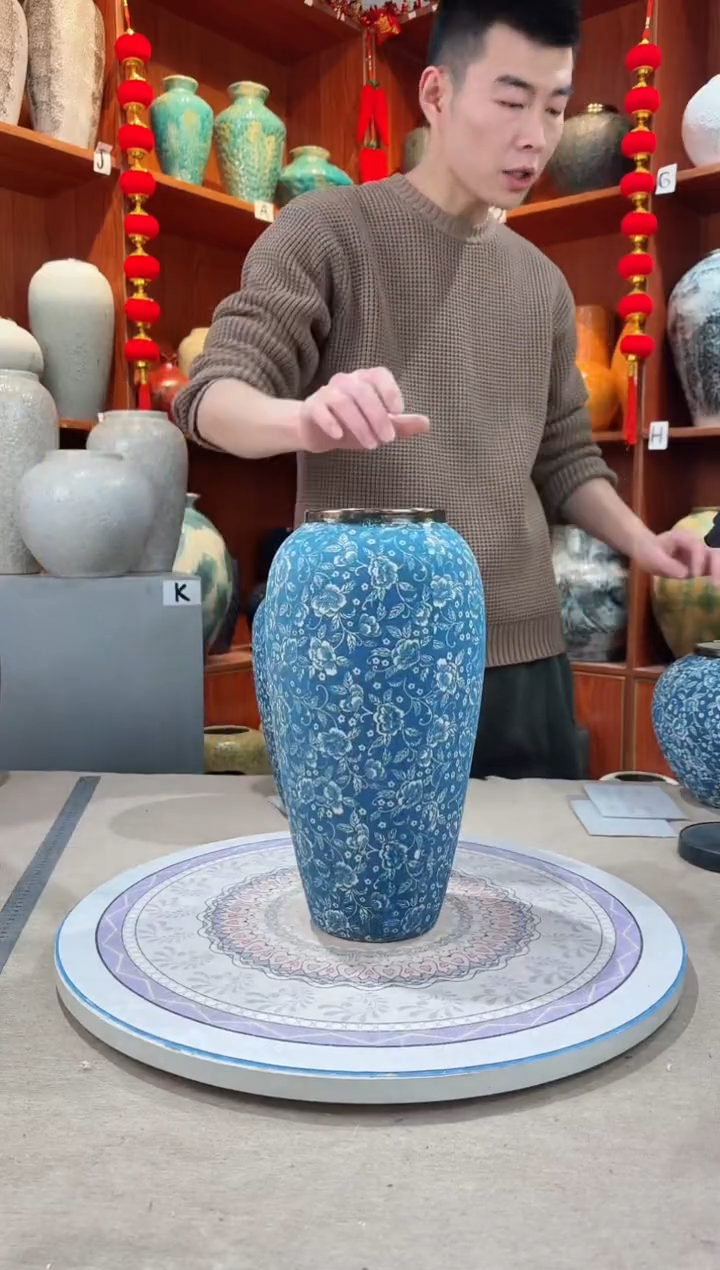 【闪购商品】瓶陶瓷花瓶 无花 芙蓉青花大号