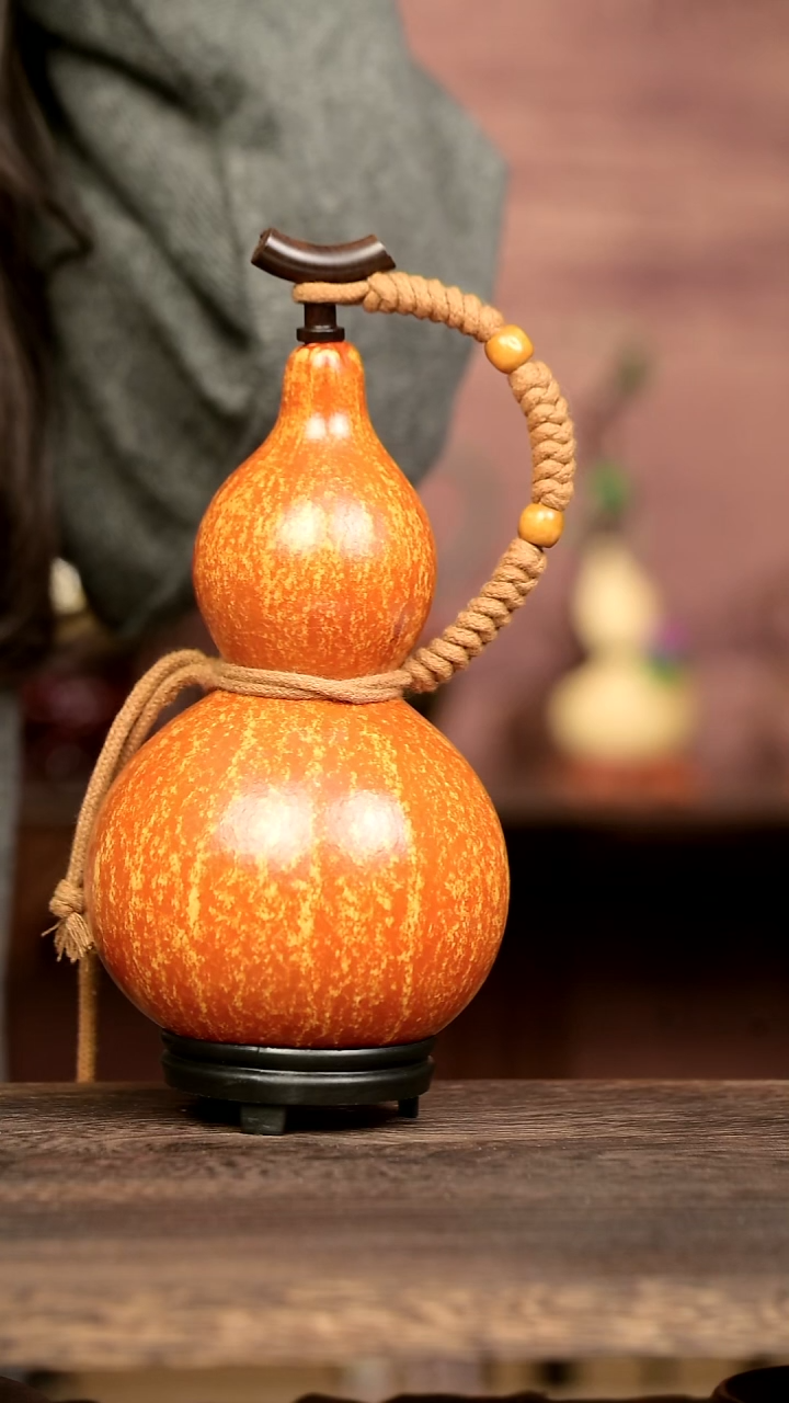 225号中药煮色  650ml左右 大漆葫芦水壶/酒壶 一物一拍