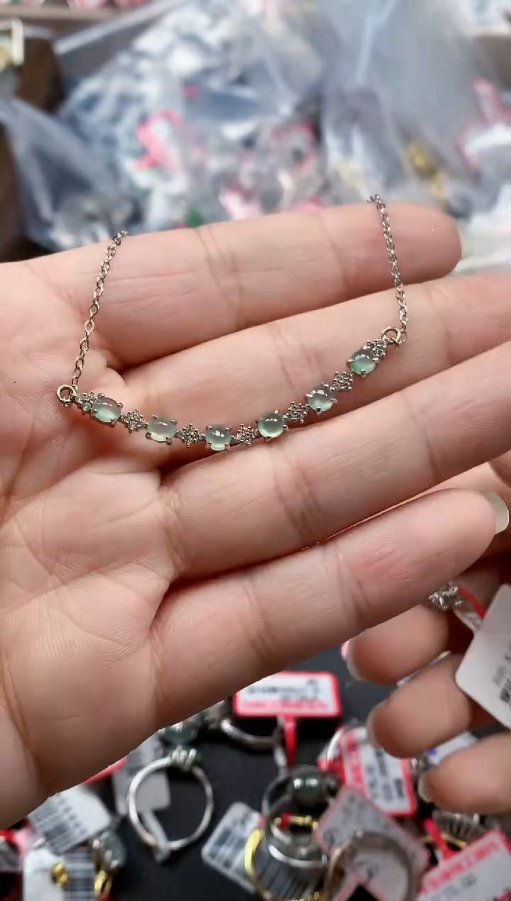 银S925镶嵌戒指翡翠天然A货缅甸翡翠