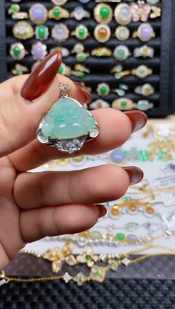 银S925镶嵌戒指翡翠166