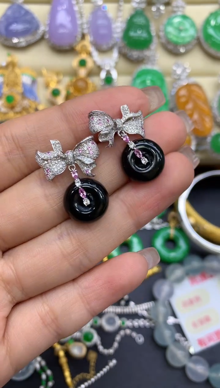 18K金镶嵌翡翠耳饰177-中国好珍宝